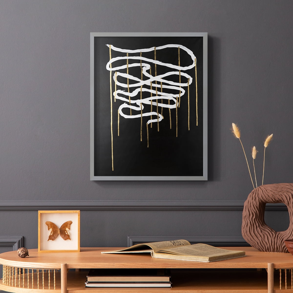 Weeping Ribbon II Framed Print in Gray Solid Wood 8 x 10 Framed Print