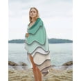 thumbnail image 2 of Green Brown Ombre Beach Towels Oversized Super Absorbent,Modern Geometric Abstract Aesthetic Cream Lightweight Bath Towel Quick Dry Sets For Bathroom/Pool/Rv Camping/Beach Play/Gym Room 23"x47", 2 of 8