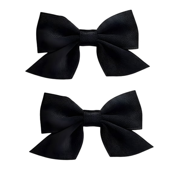 Havilah Hair Bow Clips - 3 Pair Simple Style Non-slip Cute Bows Barrettes Hair Accessories for Baby Girls - Black -31
