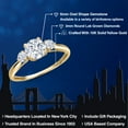 thumbnail image 2 of Gem Stone King 10K Yellow Gold White Zirconia 3-Stone Ring for Women | 1.72 Cttw | Round 6MM | Gemstone Birthstone | Size 5, 2 of 6
