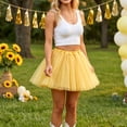 thumbnail image 6 of OIOLOYJM Tutu for Women Adults Halloween Happy Ballet Multi-Layer Tulle Skirt Christmas Performance Non See-Through Fluffy Holiday Party Dress Gold 1 US-XS, 6 of 6