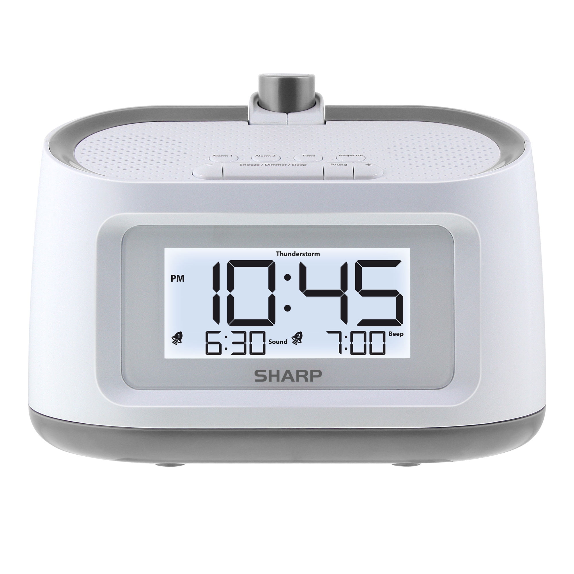 SHARP Projection Dual Alarm Clock with 8 Soothing Sleep Sounds, Easy to Read Display - b 2609 cfa f