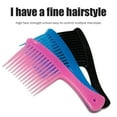 thumbnail image 3 of 3pcs Large Wide Tooth Comb Handle Detangling Reduce Hair Loss Brush Tool (Black+Pink+Blue), 3 of 9