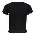 thumbnail image 2 of ONLY Camiseta de mujer - ONLEMMA SHORT TOP, cuello redondo, cropped, acanalada, lisa Negro M (Medium), 2 of 6