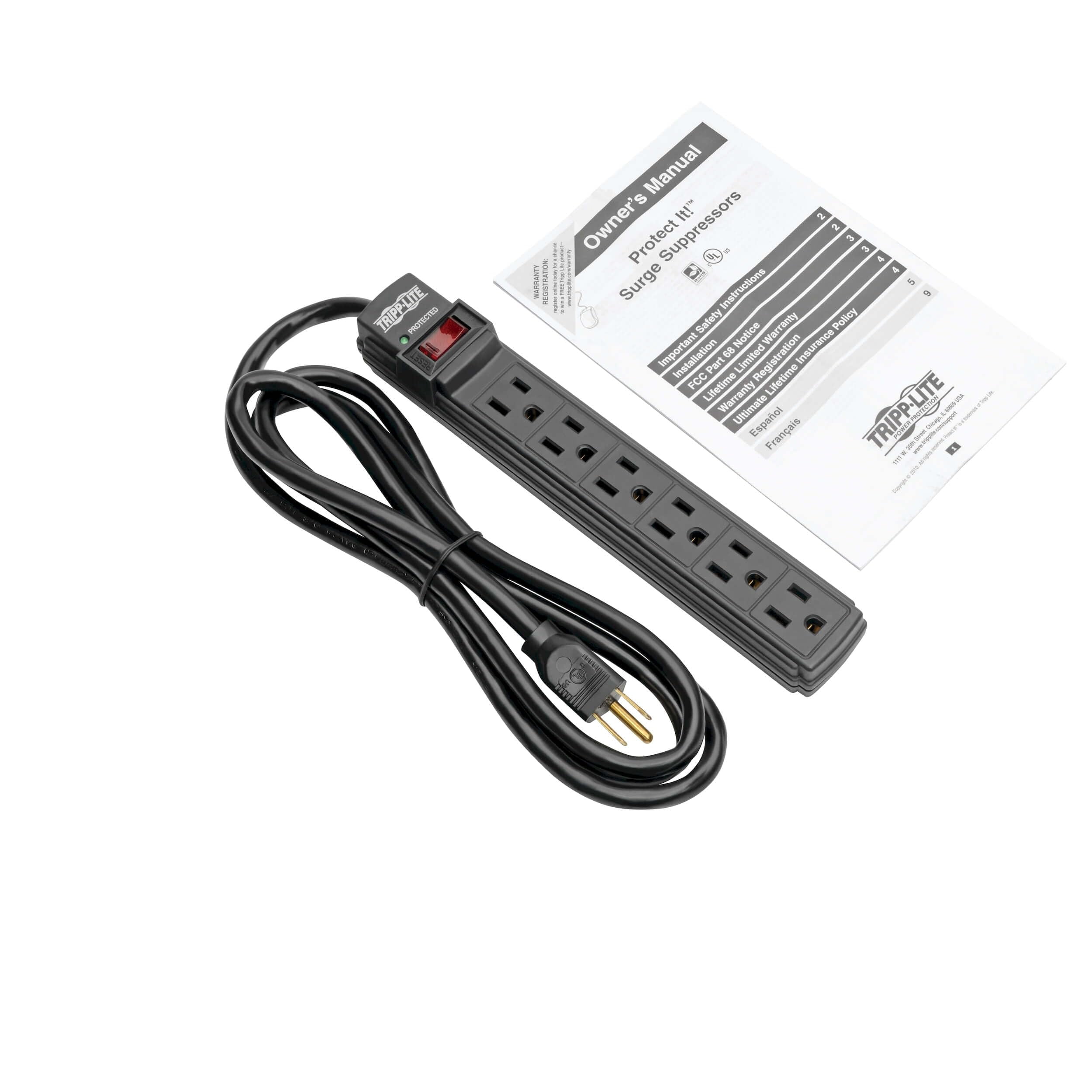 Tripp Lite TLP6B 6-Outlet, 6ft. cord Surge Protector