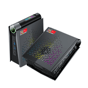 NIPOGI S3A Mini PC AMD Ryzen 7 H255 16GB DDR5 512GB NVMe SSD 8K Output USB4 WiFi 6E Gray-Black
