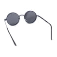 thumbnail image 4 of Round Circle Lens Dimensional Binocular Rim Metal Frame Hustler Sunglasses Navy - Silver Mirror, 4 of 4
