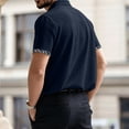thumbnail image 5 of Breeze Shirts for Men Beer Belly Ultra Comfortable Quick Dry Short Sleeve Casual Collared Stretchy Shirts for Office or Casual Navy XL, 5 of 5
