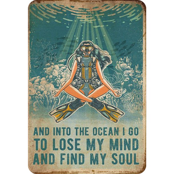 Placa Metal Vintage Océano Cgtredaw Pintura Hierro Rectangular Pared 30x40cm