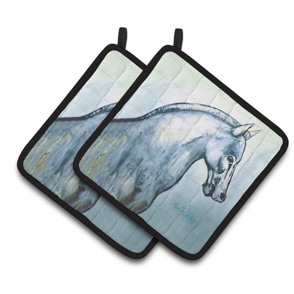 Carolines Treasures MW1342PTHD Noble Horse Pair of Pot Holders , 7.5HX7.5W, multicolor