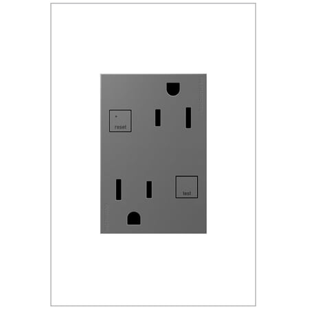Legrand adorne 15A Tamper-Resistant Self-Test GFCI Outlet in Magnesium Finish, Plus-Size