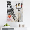 thumbnail image 1 of France Tapestry, Grunge Illustration of Eiffel with Lanterns European Lifestyle Culture Art, Fabric Wall Hanging Decor for Bedroom Living Room Dorm, 5 Sizes, Red Black Yellow, by Ambesonne, 1 of 1
