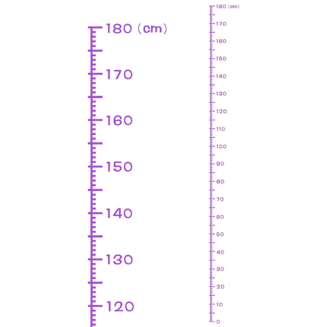 Altura Gráfico Regla Crecimiento Gráfico 180cm Métrica Medida PVC Autoadhesivo Medidas Entrega Regla Pegatina Indicador para Medir Altura, Profundo Púrpura