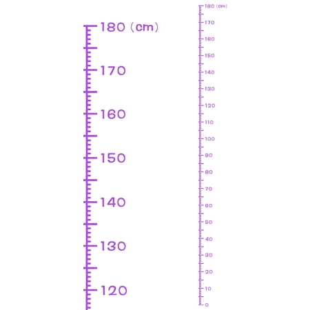 Height Chart Ruler 180cm Metric System PVC with Transfer Film, Deep Purple