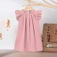 thumbnail image 2 of Ugoldhm Toddler Baby Girl Dresses Summer Ruffle Sleeveless Casual Soft Dress Kids Beach Sundress Size0-6, 2 of 3