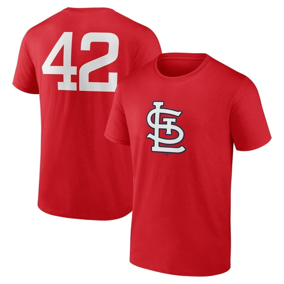 Men's Red St. Louis Cardinals Jackie Robinson Day Name & Number T-Shirt