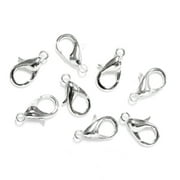 DIY Metal Lobster Claw Clasp Set, 8 Pc, Silver Finish