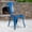 Blue, variant on Bowery Hill Metal Gray Dining Side Chair Stackable Textured Walnut Elm Wood Seat 33.5" Unassembled