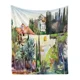 thumbnail image 3 of Manta de franela suave con vista a la antigua calle mediterránea con casas de piedra en la ciudad rural de Italia para regalo de adultos, 3 of 5