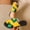 Yellow, variant on Women's Color Block Flat Sandals Open Toe Ring Leather Dressy Beach Vacation Slide Sandals Brown 5.5(36)