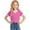 Hot Pink, variant on Girls T Shirt Ringer V-Neck Short Sleeve Basic Summer Tees Two-Tone Preppy Casual (7-16y)