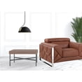 thumbnail image 4 of Mod Terra Cotta Leather and Chrome Deco Accent Chair, 4 of 8