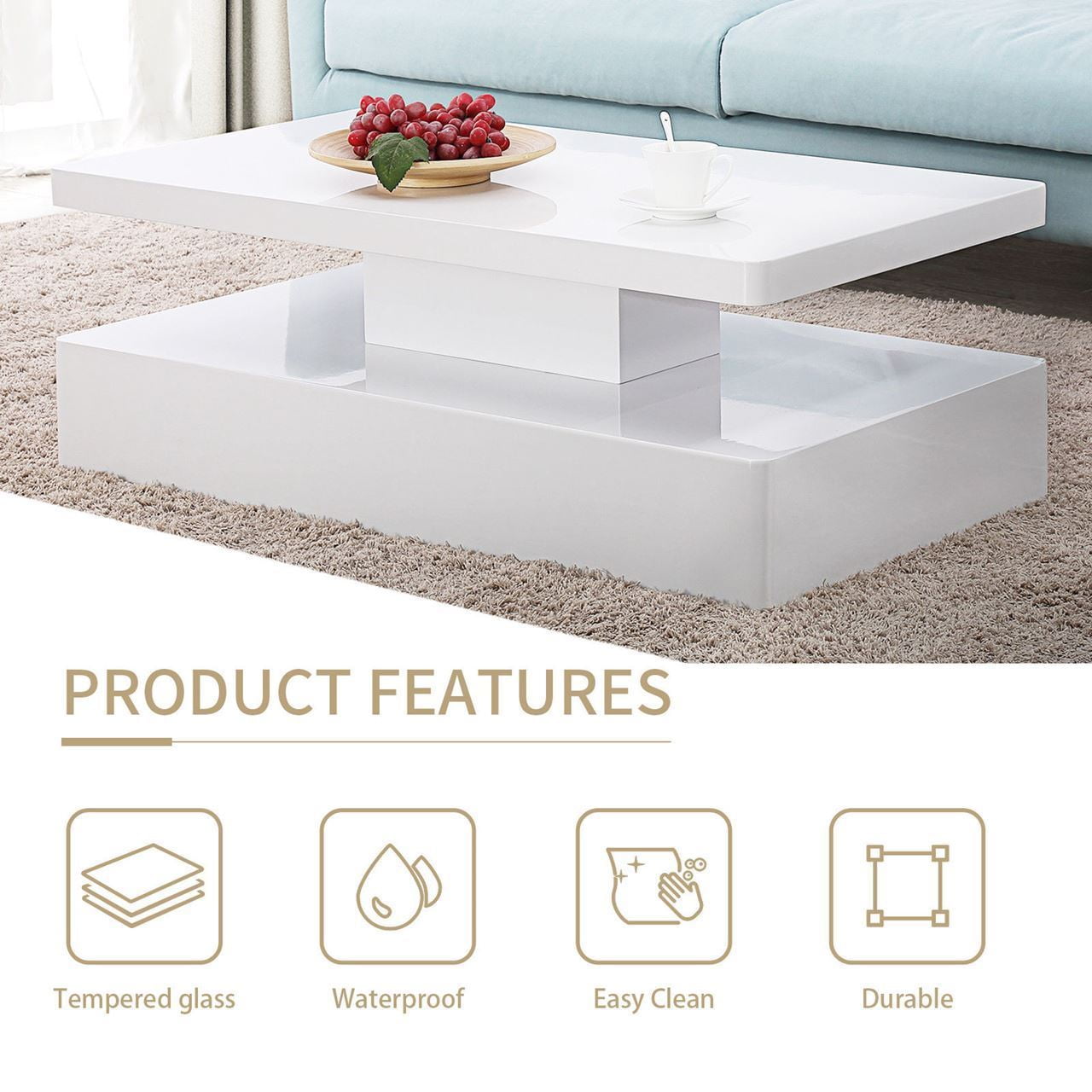 high gloss led coffee table