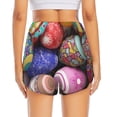 thumbnail image 4 of Vsdgher Easter Eggs1 Print Women's Running Double Layer Shorts High Waisted with Pockets Elastic Yoga Workout Athletic Gym Sports, 4 of 8