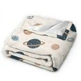 thumbnail image 2 of DouZhe Ultra-Soft Micro Fleece Lightweight Flannel Bed Blanket, Cartoon Fantasy Space Universe Print Cozy Warm Throw Blankets, 60"x50", 2 of 7