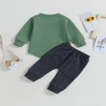 thumbnail image 4 of Toddler Boys 2PCS Pants Sets Long Sleeve Crewneck Tops and Drawstring Pants Sets 6-12 Months, 4 of 8