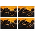 thumbnail image 1 of Hallowmas Grimace Pumpkin Ghost Boo Linen Placemats 4pcs Durable Linen Placemats 12 X 18 Inch Seasonal Farmhouse Holiday Rustic Decor for Kitchen Dining Table Halloween Gifts, 1 of 5