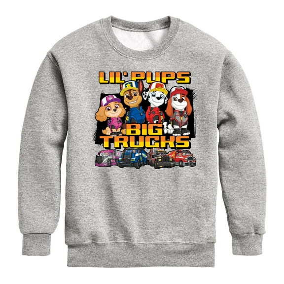 Paw Patrol - Lil Pups Big Trucks - Toddler And Youth Crewneck Fleece Sweatshirt