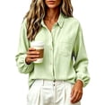 thumbnail image 2 of GigrtiJin Cotton Button Down Shirts for Womens Long Sleeve Collared Loose Blouses Dressy Casual Work Button up Shirts with Pockets, 2 of 7