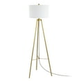 thumbnail image 4 of SAFAVIEH Falco 60 in. Glam Gold Iron Floor Lamp with White Cotton Shade, 4 of 6