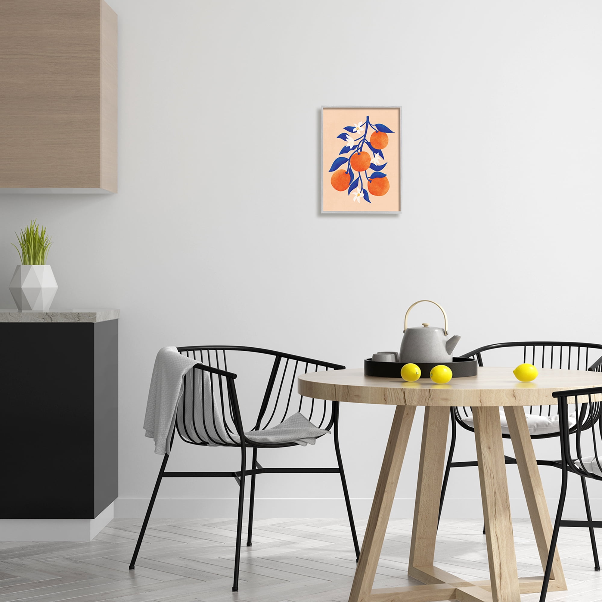 Stupell Orange Tree Citrus Blossoms Food & Beverage Painting Gray Framed Art Print Wall Art