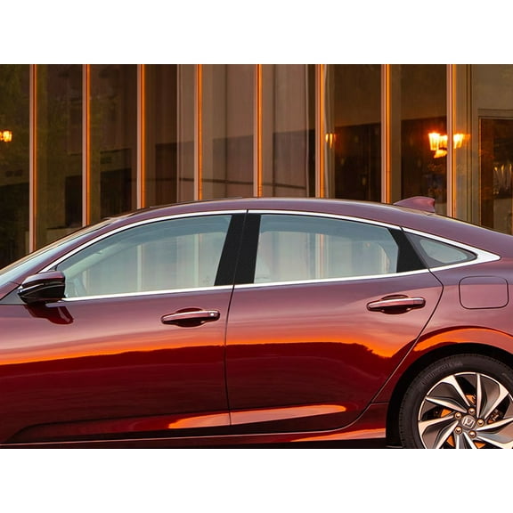 Rvinyl Pillar Post Window Trim Compatible with Honda Insight 2019-2023 - Carbon Fiber 4D (Black)