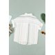 thumbnail image 4 of ABPHQTO Camisa abotonada con manga enrollada y rayas con cuello en V naranja para mujer, 4 of 5