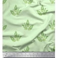 thumbnail image 1 of Soimoi Polyester Crepe Fabric Leaves & Floral Block Printed Fabric 1 Yard 52 Inch Wide, 1 of 3
