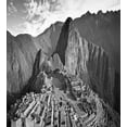 thumbnail image 2 of Black and White Duvet Cover Set, Aerial View of Peru Village Architectural Landmark Buildings Day Time, Decorative 3 Piece Bedding Set with 2 Pillow Shams, Queen Size, Black and White, by Ambesonne, 2 of 2