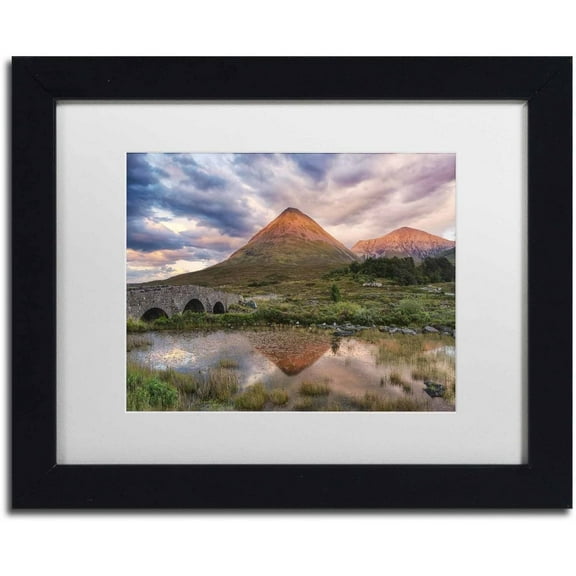 Trademark Fine Art 'Glamaig Sunset' Canvas Art by Michael Blanchette Photography, White Matte, Black Frame