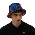 thumbnail image 4 of Fotbe Red White Blue Fireworks Sombrero Tipo Pescador con Estampado – Sombrero de Sol de Algodón de Moda para Playa, Golf, Pesca, 4 of 6