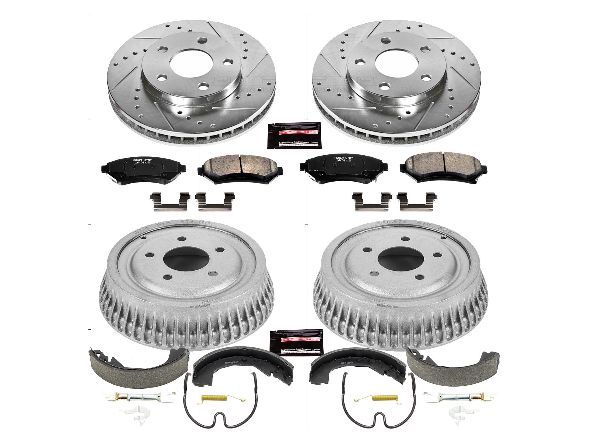PowerStop Front and Rear Z23 Evolution Sport Brake Pad Rotor Drum and Shoe Kit Fits: BUICK CHEVROLET OLDSMOBILE PONTIAC Select Models K15120DK