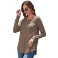 thumbnail image 6 of SHIBEVER Long Sleeve Sleeve T-Shirts for Women Fashion Summer Tops Trendy Loose High Low Purple Dressy Tops Tunic Blouse Size S, 6 of 7
