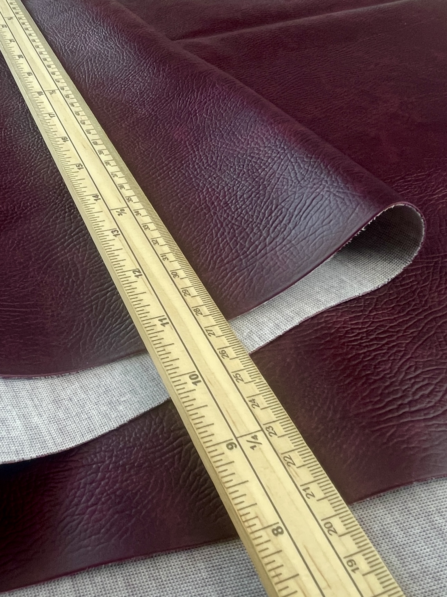 Minerva Heavy Fire Retardant Faux Leather Fabric Wine - per yard
