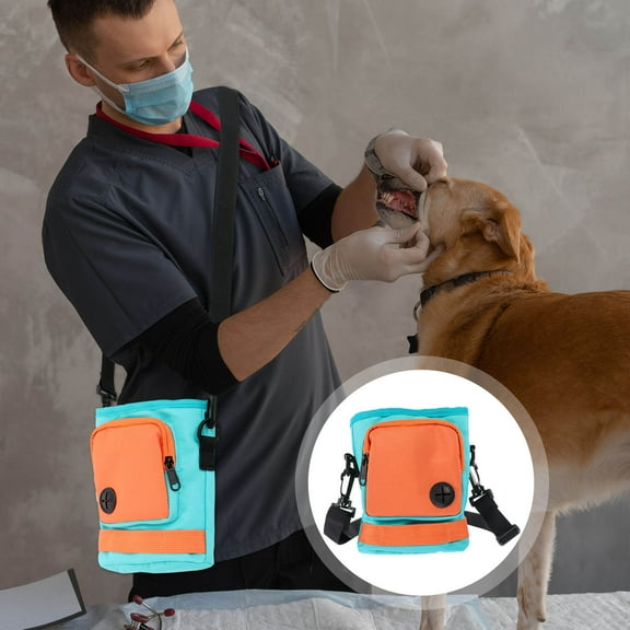 ROSENICE 1Pcs Rectangular Pet Waist Bag in Orange for Small Dog Treat Container