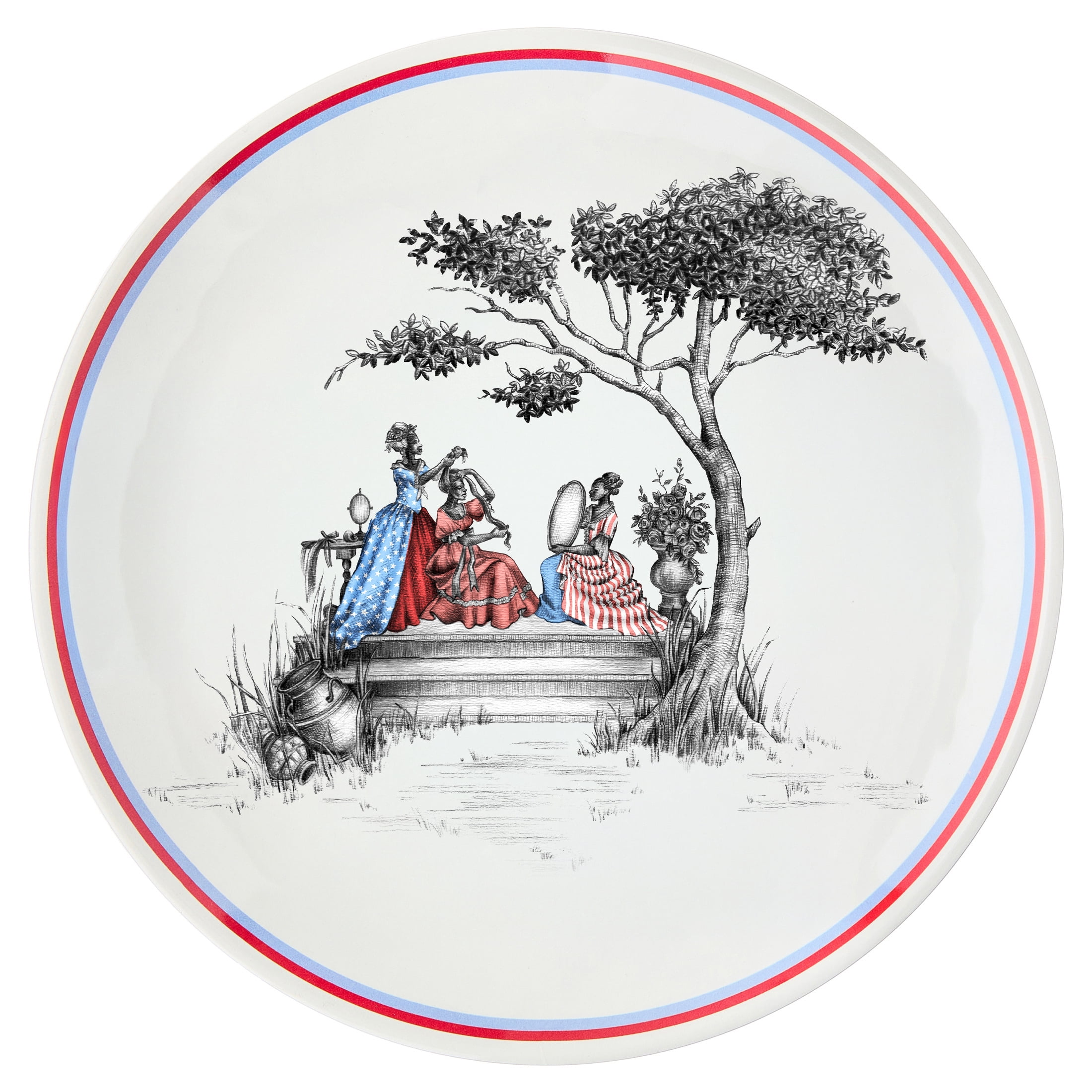 Sheila Bridges Harlem Toile Multicolor 9" Melamine Salad Plates, 4 Count