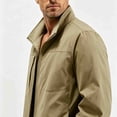 thumbnail image 5 of Homenesgenics Jackets for Men Big and Tall Casual Lightweight Long-Sleeve Hoodless Casual Outerwear with Zipper Pockets Brown XXXXL, 5 of 5