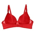 thumbnail image 2 of ATENAR Supportive Bras for Women,Push Up Bra,Bras for Women,Stretch Fabric,Breathable,Solid,Nylon,Spandex,Red,2XL(US:12), 2 of 3
