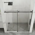 thumbnail image 4 of Goodyo 56-60" W x 72" H Sliding Shower Door, Frameless , 1/4" (6mm) Thick Tempered Clear Glass with Easy-clean Coating, Stainless Steel Hardware, Matte Black, 4 of 10