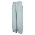 thumbnail image 7 of FAIWAD Cotton Linen Cropped Pants for Women High Waisted Lounge Pants with Pockets Solid Color Wide Leg Trousers, 7 of 7